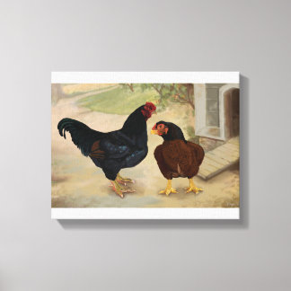 Lienzo Cornish Rooster y Hen