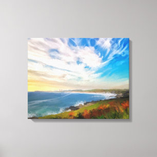Lienzo Cornwall de Newquay, playa de Winstral