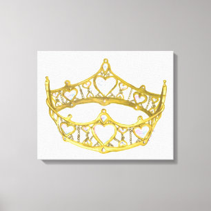 Lienzo Corona de la Reina de los Corazones 20x16" envuelt