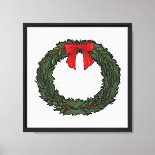 Lienzo Corona de Navidad Clásica