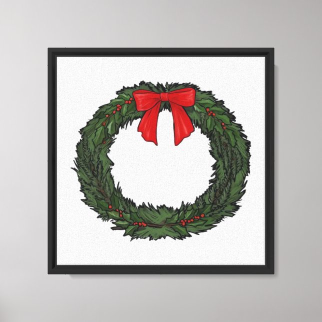 Lienzo Corona de Navidad Clásica (Anverso)