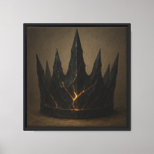 Lienzo Corona obsidiana con venas de oro fundidas