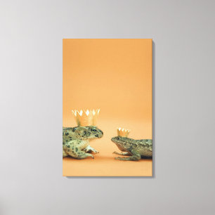 Lienzo Coronas que llevan de la rana y del lagarto