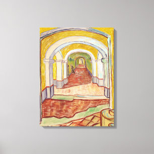 Lienzo Corredor en el asilo (por Vincent van Gogh)