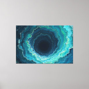 Lienzo Corrientes de medianoche – 60" x 40" Océano fluido