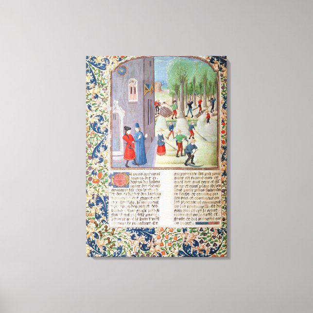 Lienzo Cortar árboles y cosechar (Anverso)