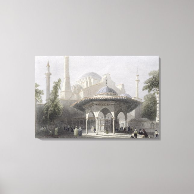 Lienzo Corte y fuente de Santa Sofía, Estambul, Enfermeda (Anverso)