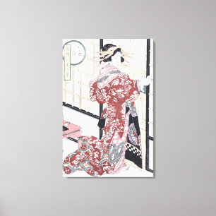 Lienzo Cortesana de Ukiyo-e del japonés con los