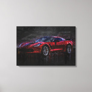 Lienzo Corvette rojo Z06