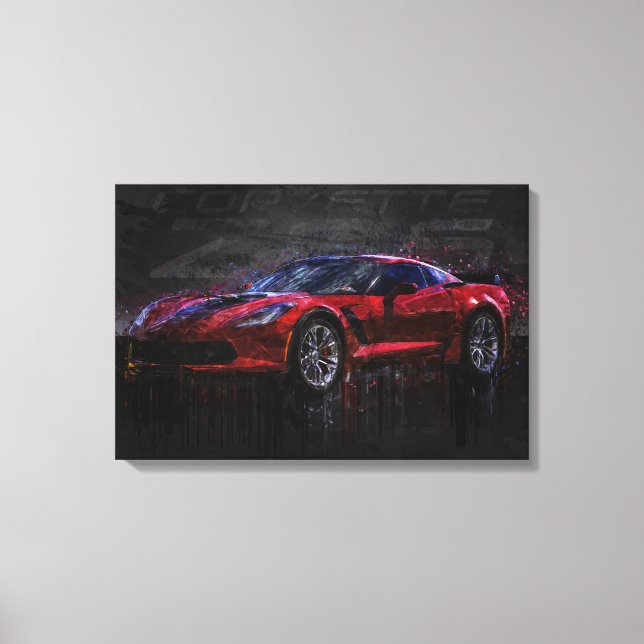 Lienzo Corvette rojo Z06 (Anverso)