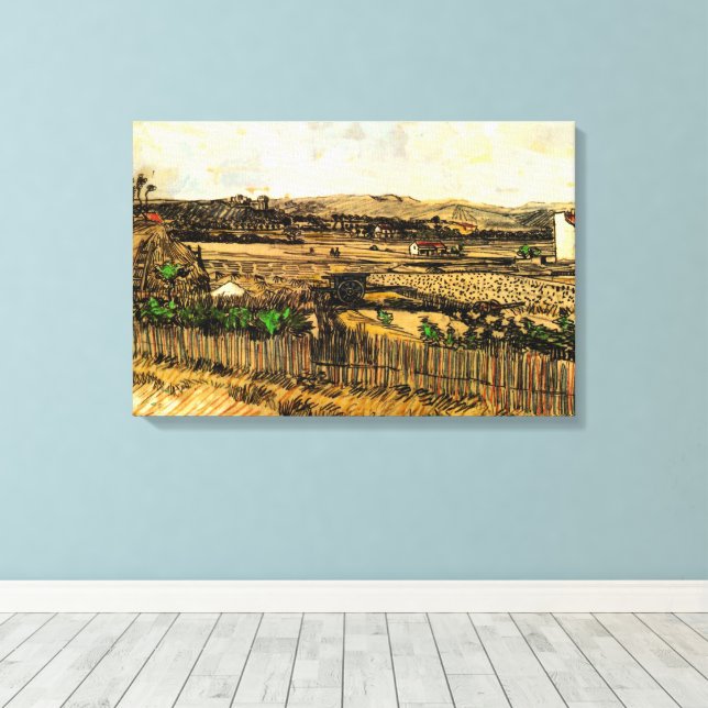 Lienzo Cosecha en Provenza en Montmajour por Vincent van  (Insitu (piso de madera))
