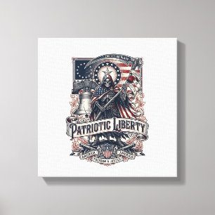 Lienzo Cosechadora de Libertad Patriótica Patriota Oscuro
