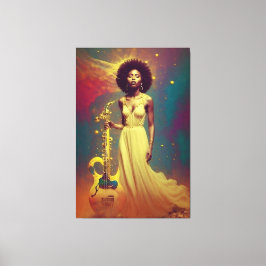 Lienzo Cosmic Black musician Lady