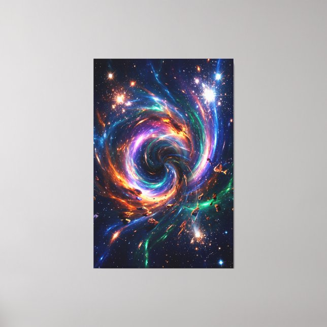 Lienzo Cosmic Vortex Nexus – Abstract Space Canvas Print (Anverso)