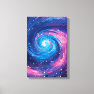 Lienzo Cosmic Vortex: Pink & Blue Singularity Print