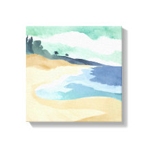 Costa de la playa | Acuarela Azul