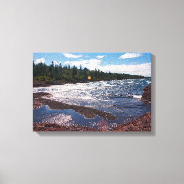 Lienzo Costa de Roca Roja – Lago Superior, U.P. (Anverso)