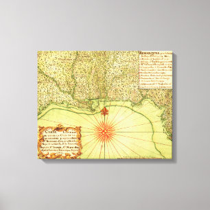 Lienzo Costa del Golfo del mapa unido de StatesPanoramic