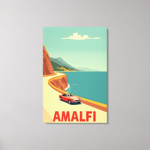 Lienzo Costa minimalista Retro Amalfi Italia Viajes