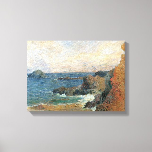 Lienzo Costa rocosa de Paul Gauguin, impresionismo vintag (Anverso)