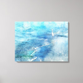 Lienzo Costa Tropical Beach Ocean Waves White Egret