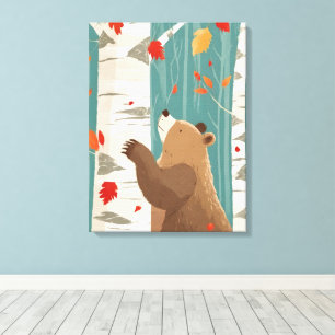 Lienzo Cosy Fall Woodland Bear