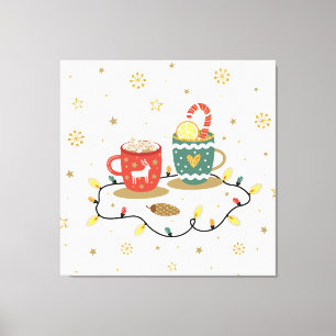 Lienzo Cosy Gold Navidades Coffee Cocoa