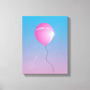 Lienzo Cota de sueño Globo rosa en el cielo inspirador