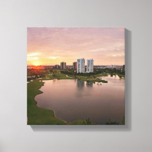 Lienzo Country Club al atardecer, Aventura, Florida