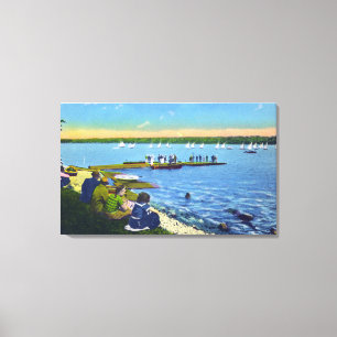 Lienzo Country Club View of Sailboat Regatta # 2