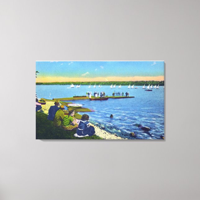 Lienzo Country Club View of Sailboat Regatta # 2 (Anverso)