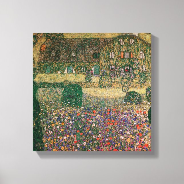 Lienzo Country House by the Attersee, c.1914 (Anverso)