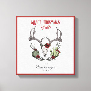 Lienzo Country Western Merry Christmas Y'All