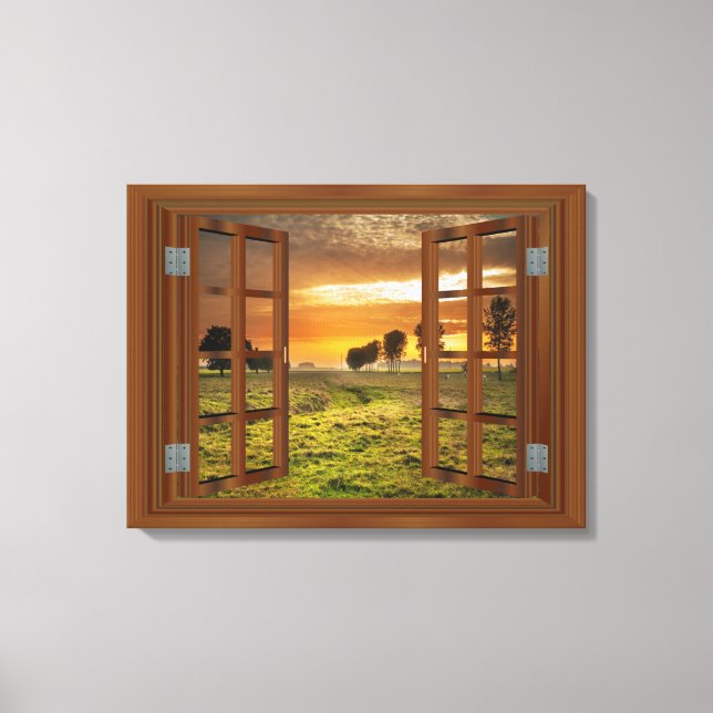 Lienzo Countryside Twilight Cow Farm Estados Unidos (Anverso)