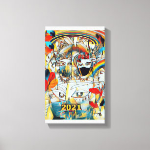Lienzo Covid Carnival 2021 Cubist