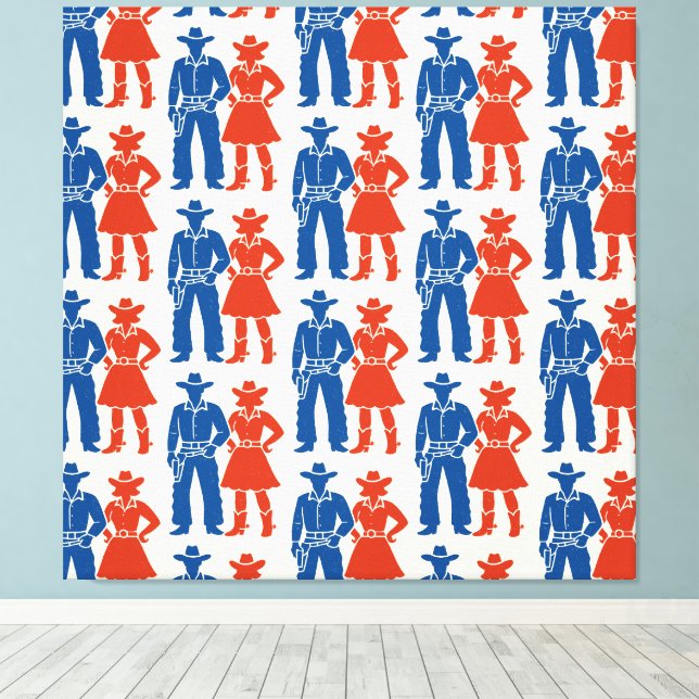 Lienzo Cowboy & Cowgirl Americana (Insitu (piso de madera))