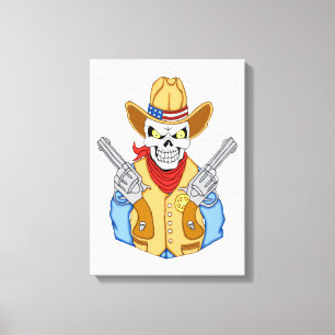 Lienzo Cowboy Skull Occidental