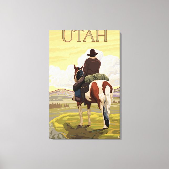 Lienzo Cowboy (Vista desde atrás) Utah (Anverso)