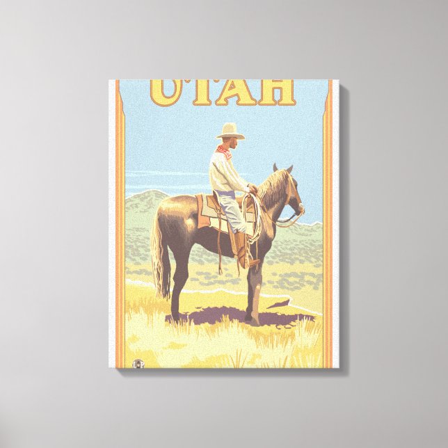 Lienzo Cowboy (vista lateral) Utah (Anverso)