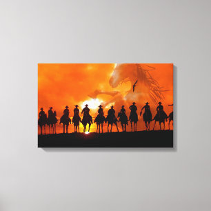 Lienzo Cowboy Western Rodeo Roundup Wild West Wrapped Can
