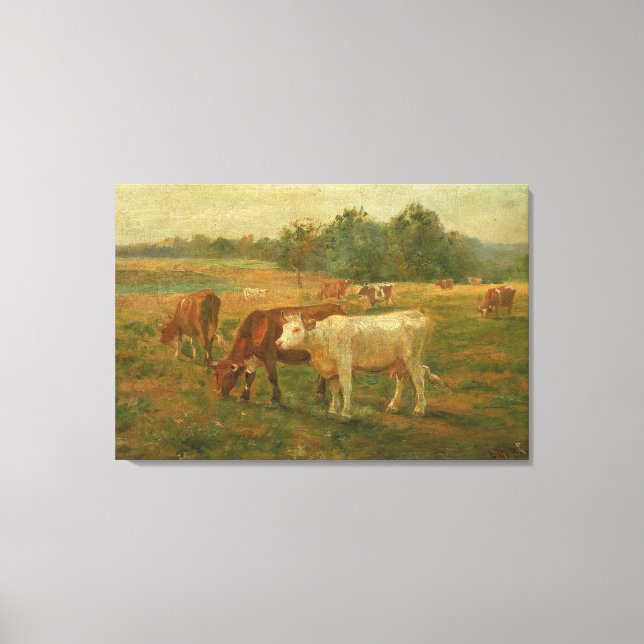Lienzo Cows - Edward Mitchell Bannister - c1890 (Anverso)