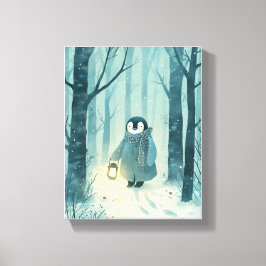 Lienzo Cozy Penguin  Winter Nursery Wall Art Canvas Art
