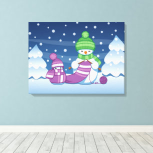 Lienzo Crafty Snowman Knitus Scarf