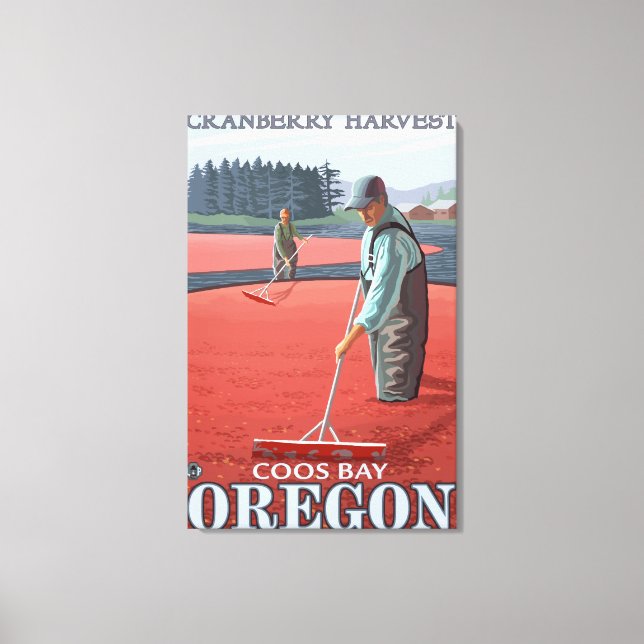 Lienzo Cranberry Bogs Harvest - Coos Bay, Oregon (Anverso)