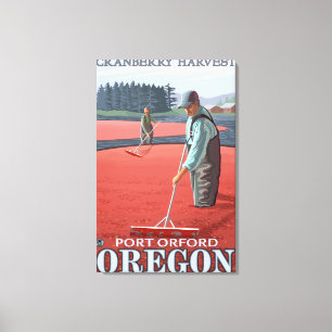 Lienzo Cranberry Bogs Harvest - Port Orford, Oregon