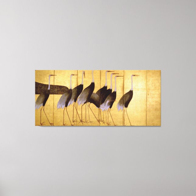 Lienzo Crane, Bella Artes japonés Ogata Korin (Anverso)