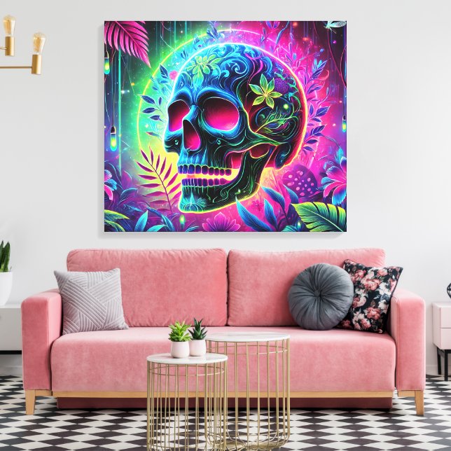 Lienzo Cráneo Colorido 3D (Insitu (Sala de estar))