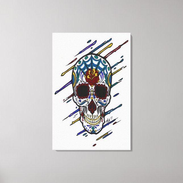 Lienzo cráneo de azúcar (Anverso)