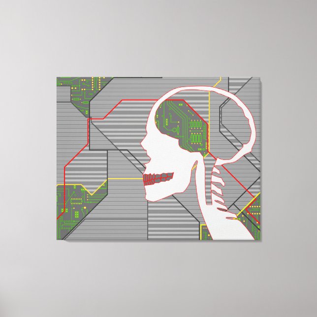 Lienzo cráneo de logarita gris (Anverso)