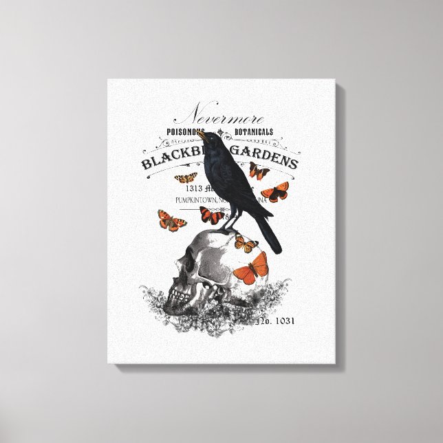 Lienzo cráneo vintage de halloween moderno (Anverso)